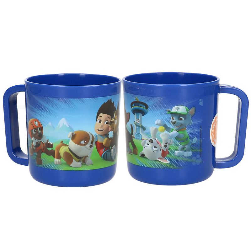 Foto van 2x stuks kunststof drinkbeker/mok paw patrol 350 ml - kinderservies