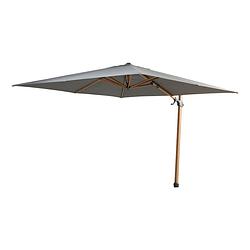 Foto van 4so - siesta premium parasol 300 x 300 cm woodlook frame - charcoal