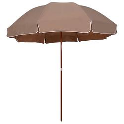 Foto van Vidaxl parasol met stalen paal 300 cm taupe