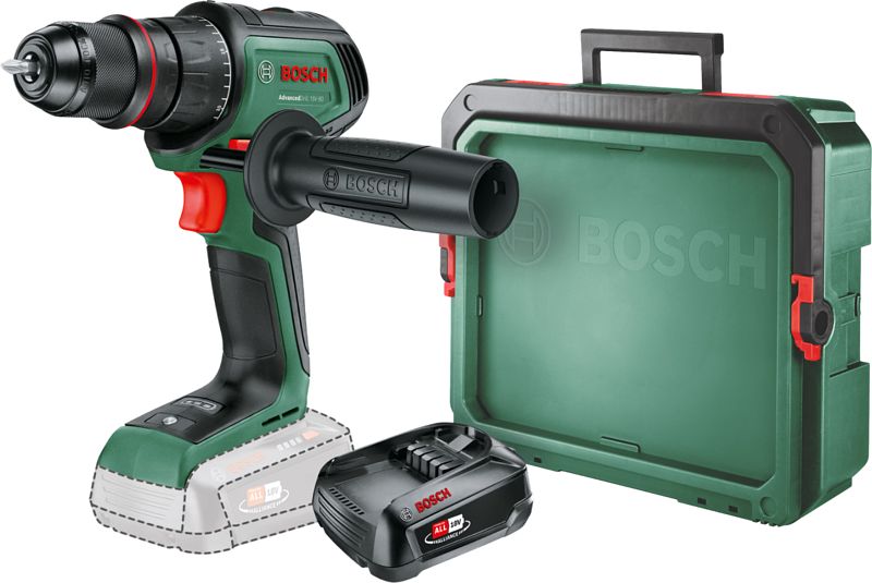 Foto van Bosch advanceddrill 18v-80 + 2.5 ah accu (1x) + systembox s