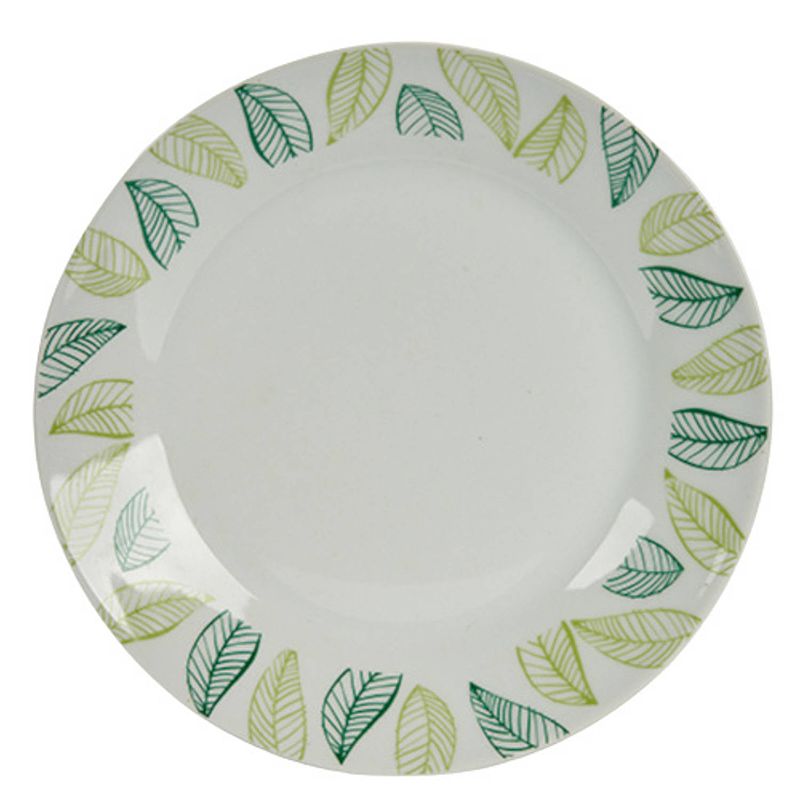 Foto van Arte regal dinerbord 24,4 cm porselein wit/groen