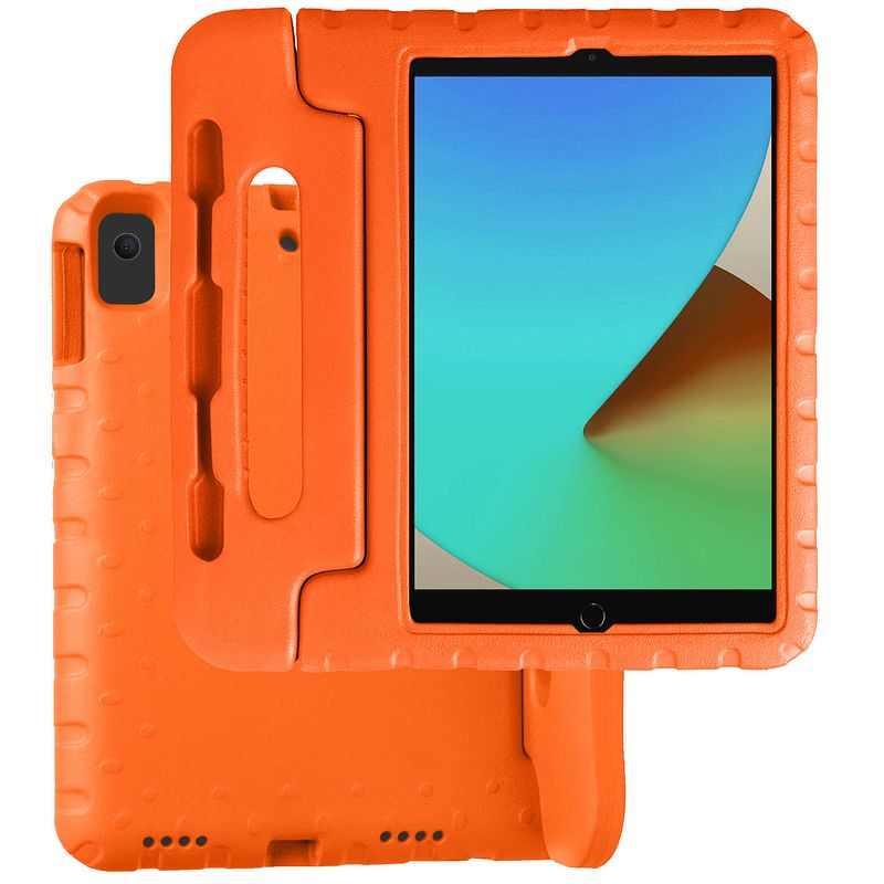 Foto van Basey ipad 10.2 2019 hoesje kinder hoes shockproof cover - kindvriendelijke ipad 10.2 2019 hoes kids case - oranje