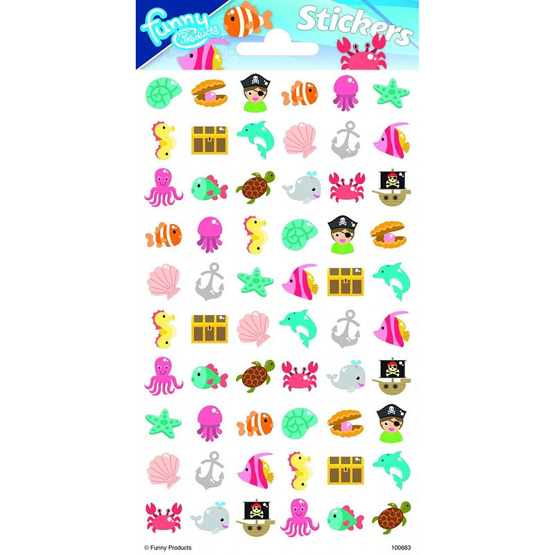 Foto van Funny products stickers ocean junior 20 x 10 cm papier 50 stuks