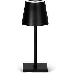 Foto van Goliving tafellamp oplaadbaar - draadloos en dimbaar - moderne touch lamp - nachtlamp - 26 cm - zwart