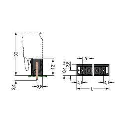 Foto van Wago 231-132/001-000/105-604 male behuizing-board 231 totaal aantal polen: 2 rastermaat: 5 mm 200 stuk(s)