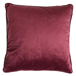 Foto van Dutch decor finn - sierkussen velvet red plum 45x45 cm - roze - rood