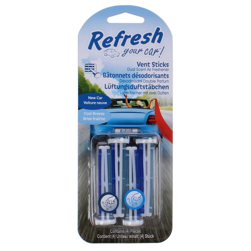 Foto van Refresh your car luchtverfrisser geursticks new car breeze 4 stuks