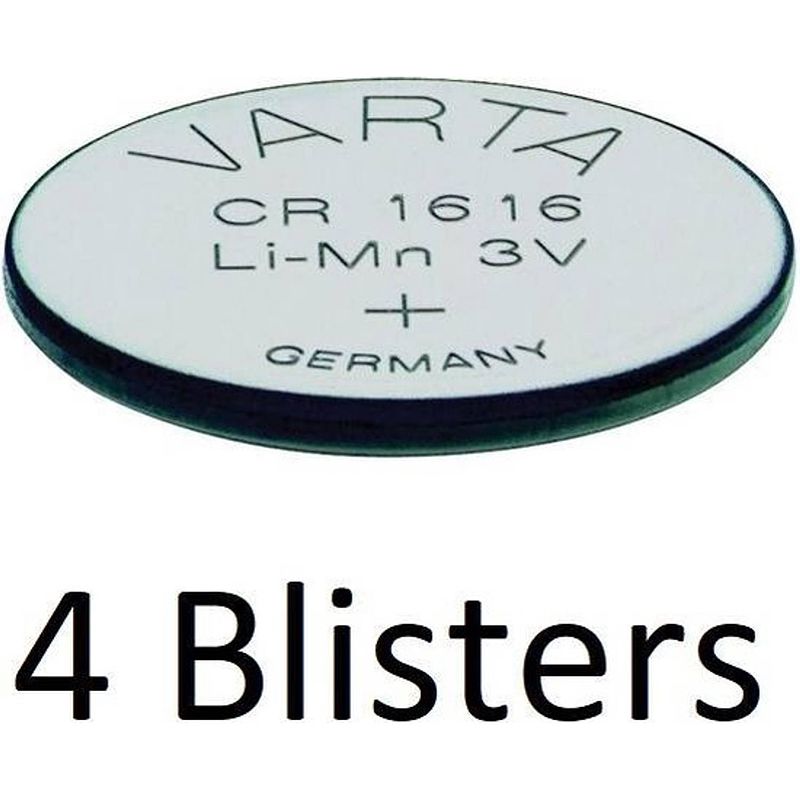 Foto van 4 stuks (4 blisters a 1 st) varta cr1616 wegwerpbatterij lithium