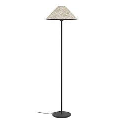 Foto van Eglo oxpark vloerlamp - e27 - 146,5 cm - zwart/wit/groen - bamboe