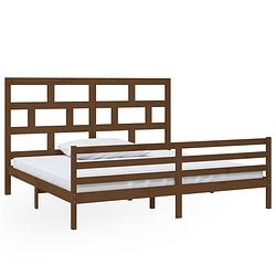 Foto van Vidaxl bedframe massief grenenhout honingbruin 200x200 cm