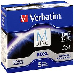 Foto van Verbatim 98913 m-disc blu-ray xl 100 gb 5 stuk(s) jewelcase