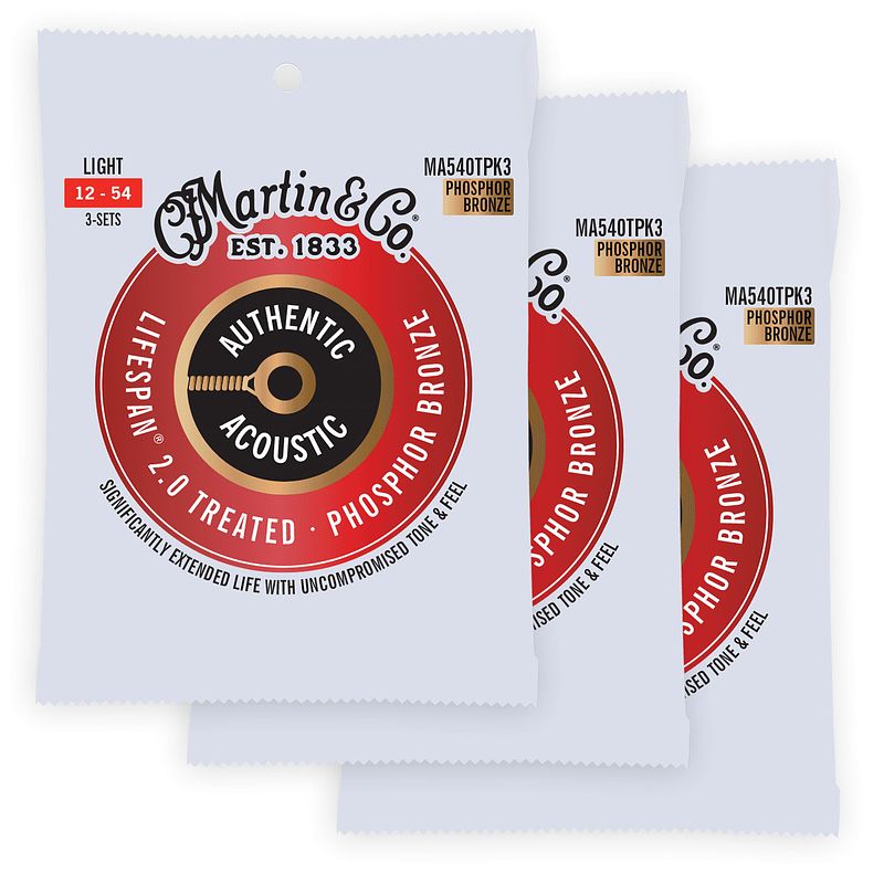 Foto van Martin strings ma540tpk3 lifespan 2.0 phosphor bronze 3-pack