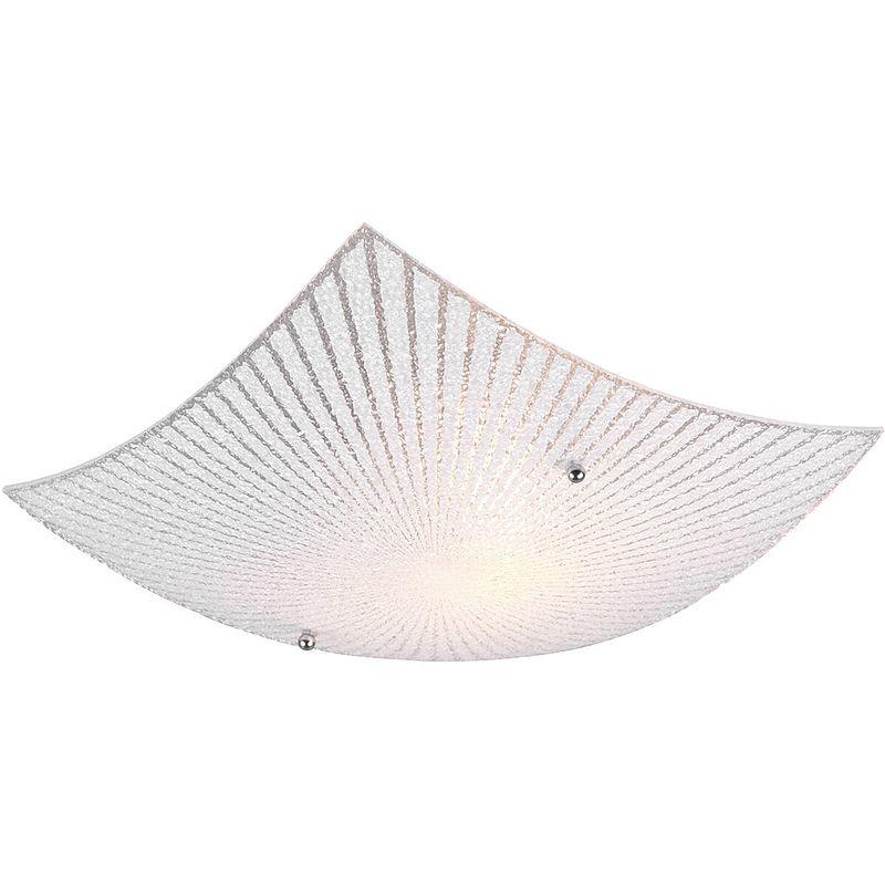 Foto van Led plafondlamp - plafondverlichting - trion elize - e27 fitting - 1-lichts - vierkant - mat chroom - aluminium