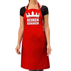 Foto van Rood keukenschort keuken koningin voor dames - feestschorten