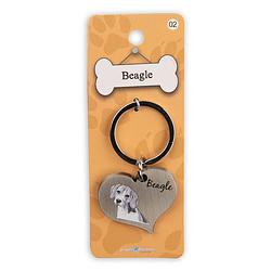 Foto van Paper dreams sleutelhanger beagle 5 cm staal zilver