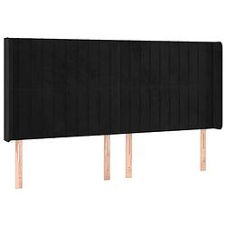 Foto van The living store hoofdbord bedombouw - 203x16x118/128 cm - zwart fluweel