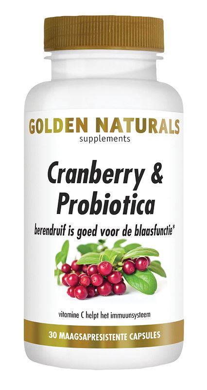 Foto van Golden naturals cranberry & probiotica capsules