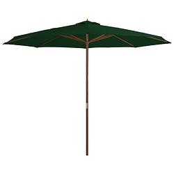 Foto van Vidaxl parasol met houten paal 350 cm groen