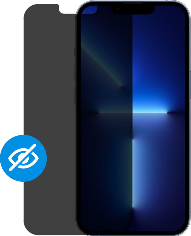 Foto van Bluebuilt apple iphone 14 plus / 13 pro max privacy filter screenprotector glas