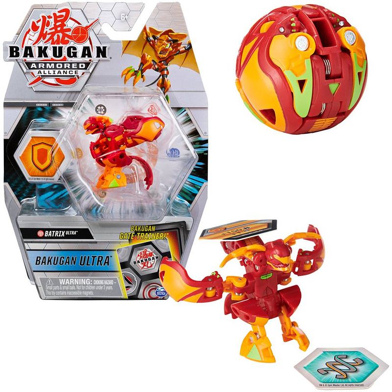 Foto van Bakugan ultra ball 1 pack junior 7,5 cm rood/oranje 6-delig