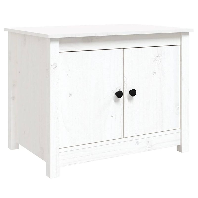 Foto van The living store salontafel klassiek massief grenenhout - 71 x 49 x 55 cm - wit