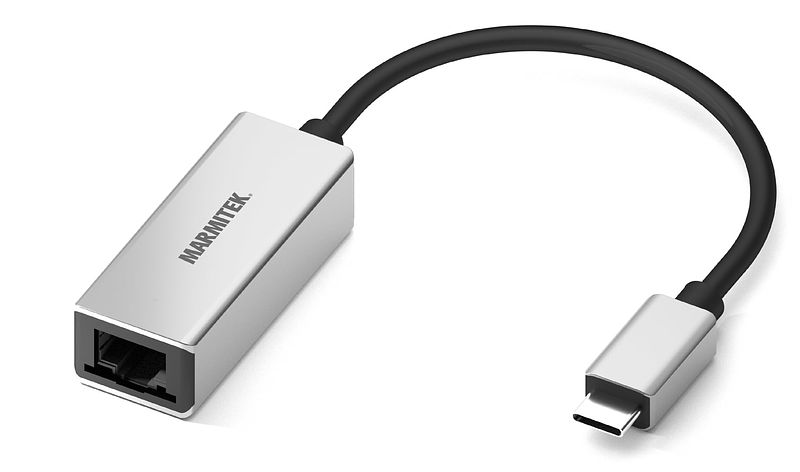 Foto van Marmitek adapter usb type c naar ethernet usb hub zwart