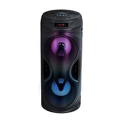 Foto van Dunlop bluetooth speaker - 2x 5 watt - multicolour led - fm-radio - 10,5 uur speeltijd