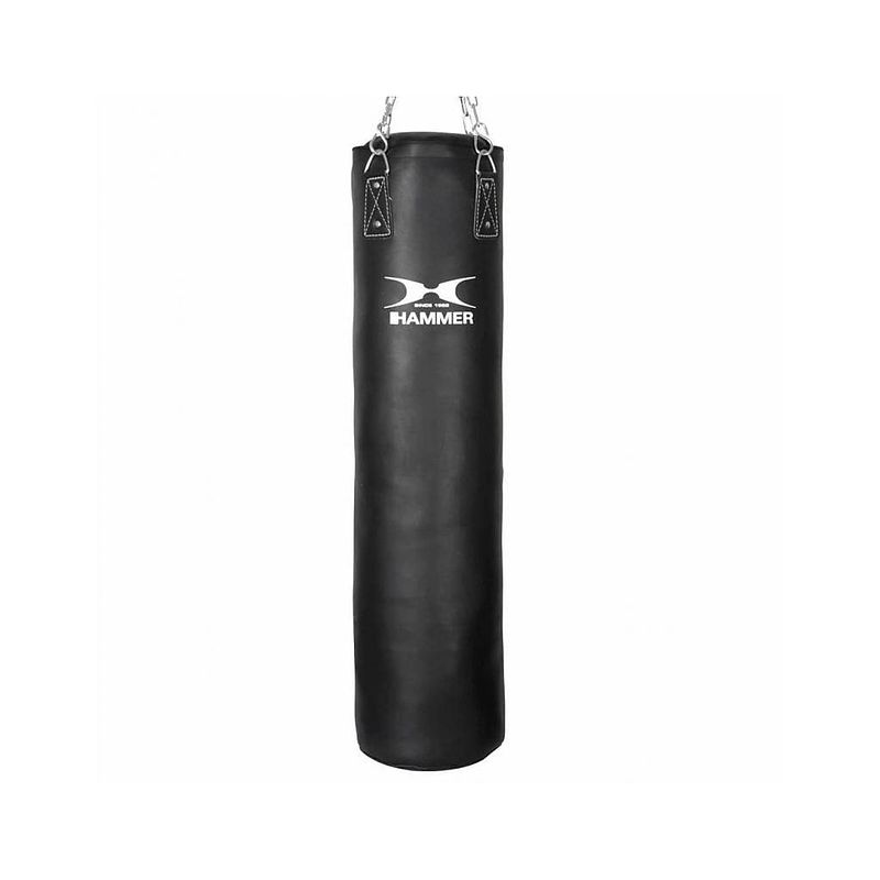 Foto van Hammer boxing bokszak, kunstleer, black kick, 120x35 cm