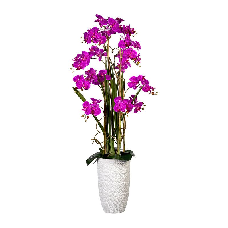 Foto van Kopu® kunstplant orchidee 160 cm roze in hoge bloempot - phalaenopsis