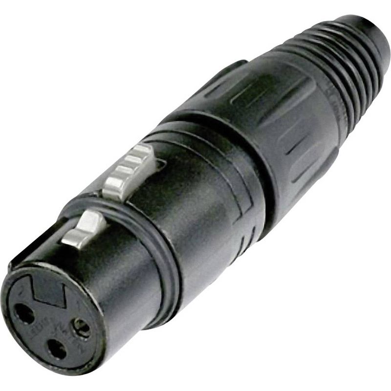 Foto van Neutrik nc3fx-bag xlr-connector bus, recht aantal polen: 3 zwart 1 stuk(s)