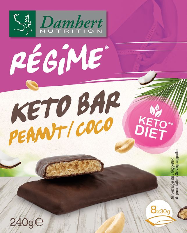 Foto van Damhert regime keto bar - peanut/coco