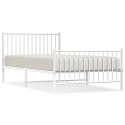 Foto van The living store bedframe - klassiek wit metaal - 207 x 112 x 90.5 cm - robuust en functioneel