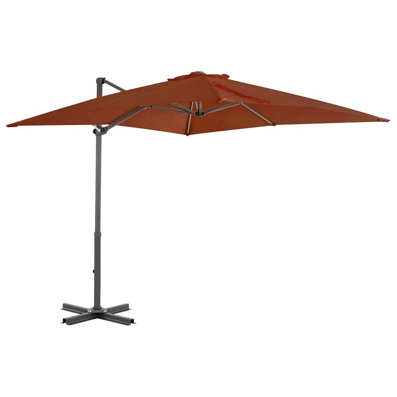 Foto van Vidaxl zweefparasol met aluminium paal 250x250 cm terracottakleurig