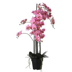 Foto van Mica decorations orchidee bloem kunstplant - roze - h97 x b19 cm - kunstplanten