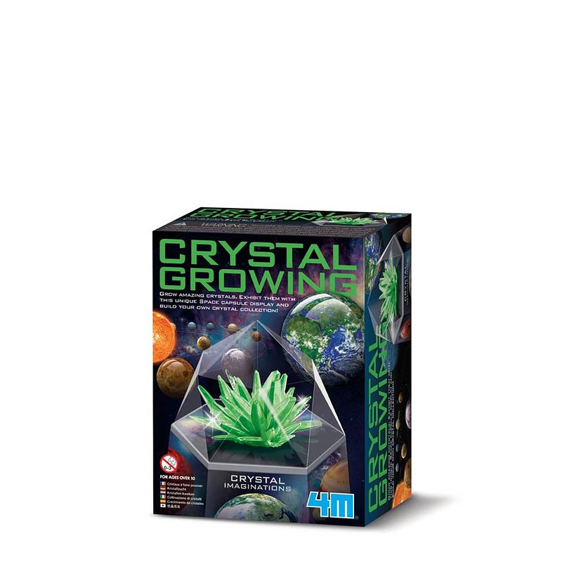 Foto van 4m science in action: crystal growing - ruimte / groen 9cm, met gedetailleerde instructies, in doos 11,5x6,3x15m, 10+