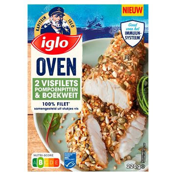 Foto van Iglo oven visfilets pompoenpitten & boekweit 2 visfilets 220g bij jumbo