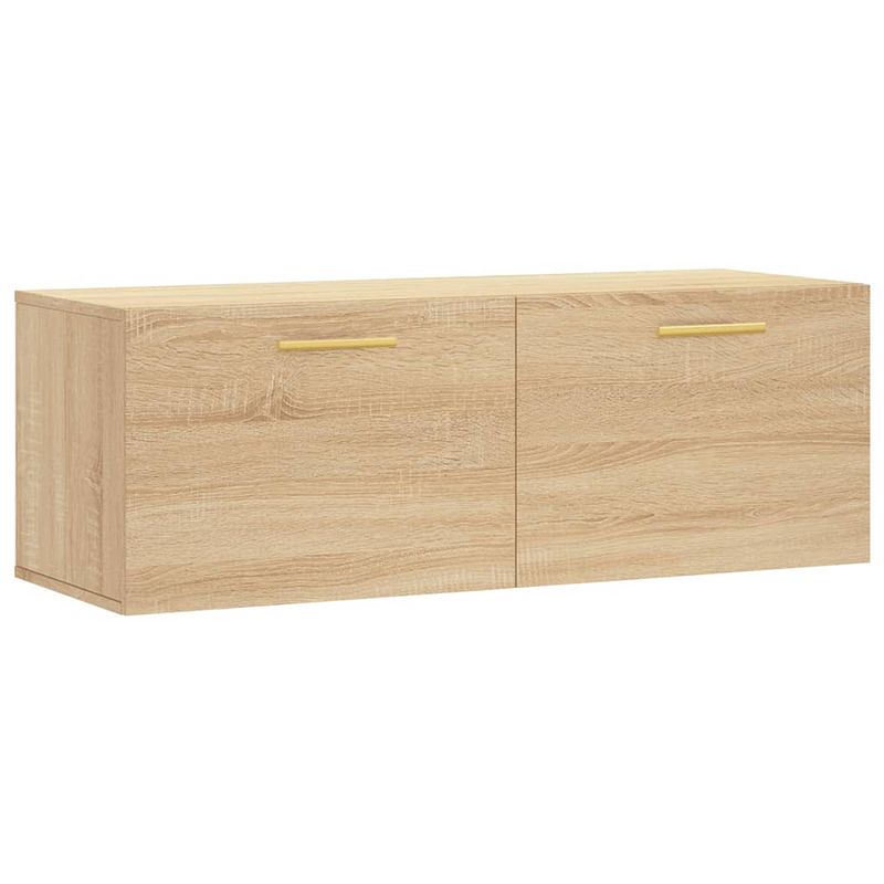 Foto van The living store wandkast sonoma eiken - zwevende opbergkast - 100 x 36.5 x 35 cm