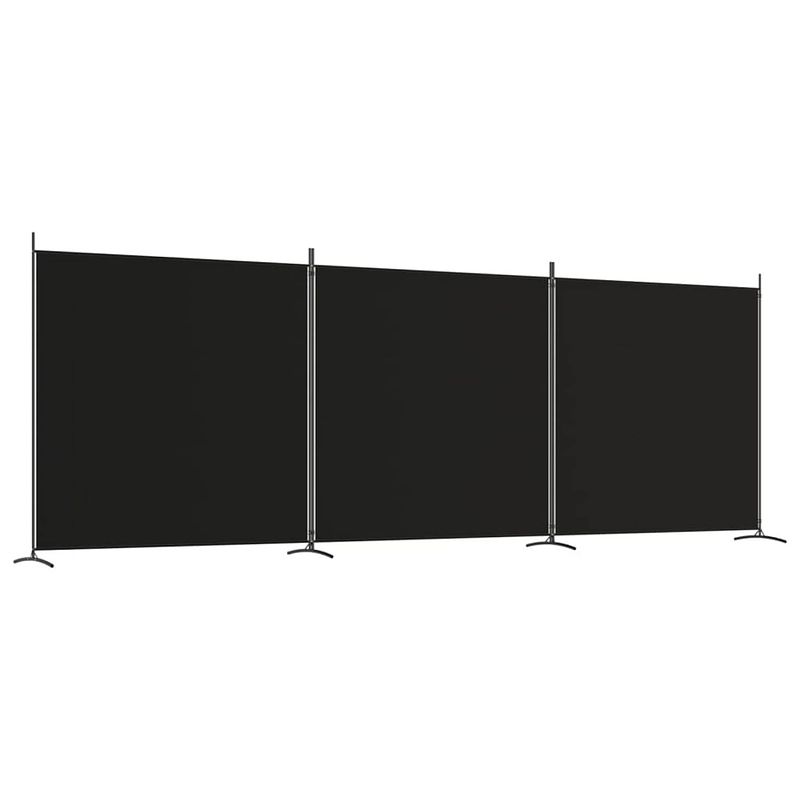 Foto van Vidaxl kamerscherm met 3 panelen 525x180 cm stof zwart