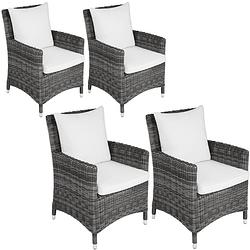 Foto van Tectake - set van 4 luxe wicker tuinstoelen - sanremo - 404631