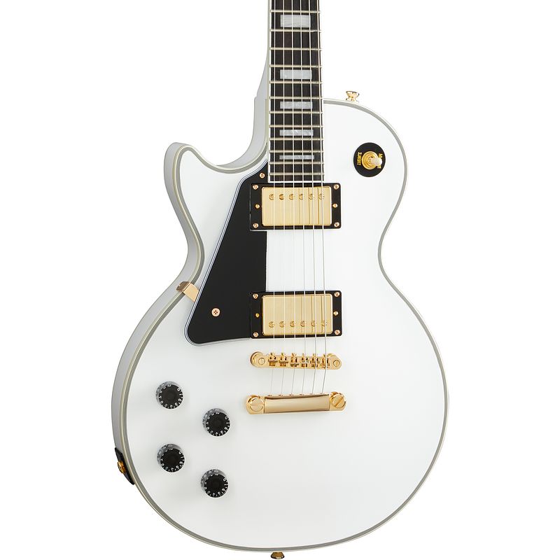 Foto van Epiphone les paul custom lh alpine white linkshandige elektrische gitaar