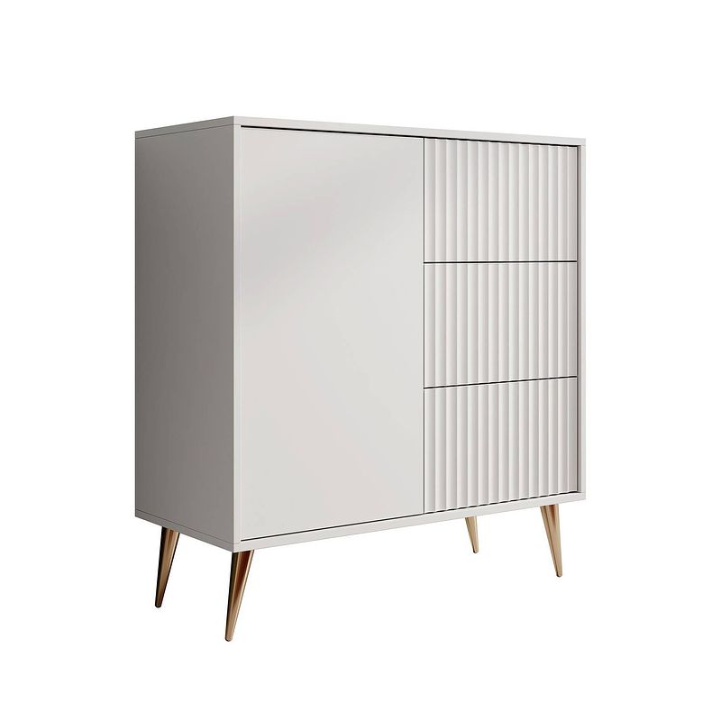 Foto van Meubella dressoir winq - wit - 90 cm