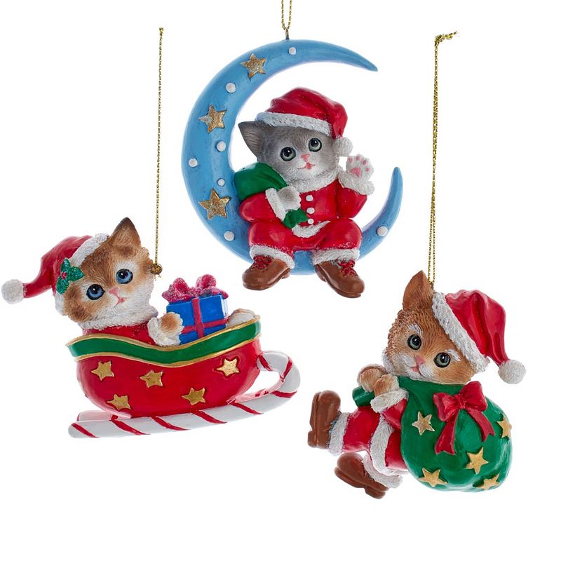 Foto van Kurt s. adler - ornament plastic kerstman kat l9cm