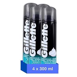 Foto van Gillette basic scheerschuim gevoelige huid - 300 ml - 4 stuks