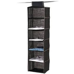 Foto van 5five kast organiser - hangend - 6 vakken - 30 x 30 x 120 cm - zwart - opbergmanden