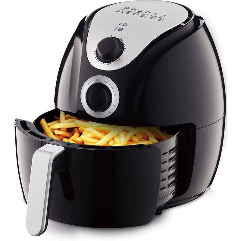 Foto van Airfryer - aigi hunra - hetelucht friteuse - timer - 3.5 liter - zwart