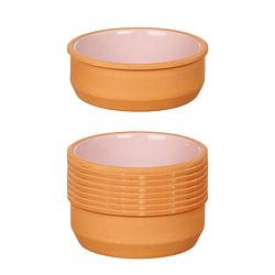 Foto van Set 12x tapas/creme brulee serveer schaaltjes terracotta/roze 12x4 cm - snack en tapasschalen