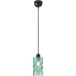 Foto van Led hanglamp - trion swily - e27 fitting - 1-lichts - rond - turquoise - aluminium