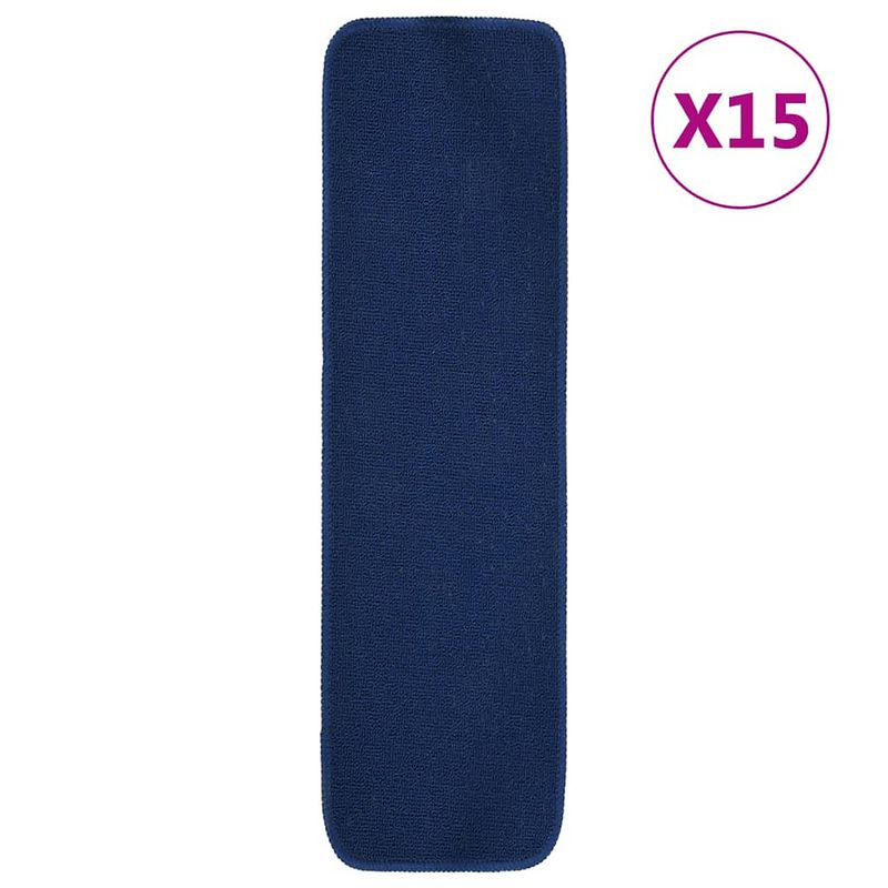 Foto van Vidaxl trapmatten 15 st anti-slip rechthoekig 75x20 cm marineblauw