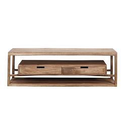 Foto van Giga meubel gm tv meubel mangohout - 2 lades - 140x35x35cm - kast sahara