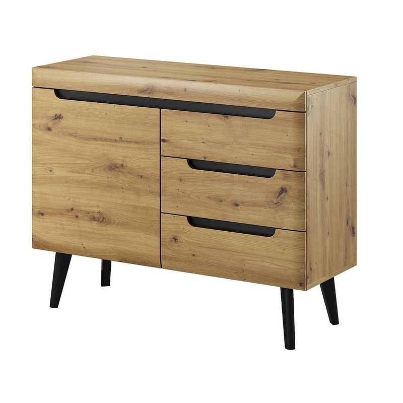 Foto van Meubella - dressoir nebraska - eiken - 107 cm